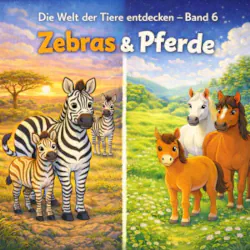 Zebras und Pferde