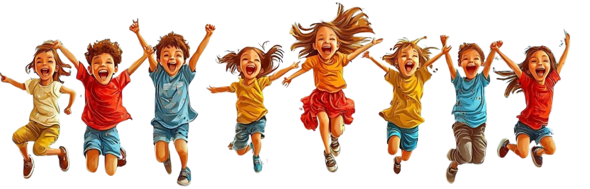 Kinder springen vor Freude – Happy Kids Webseiten Footer Bild
