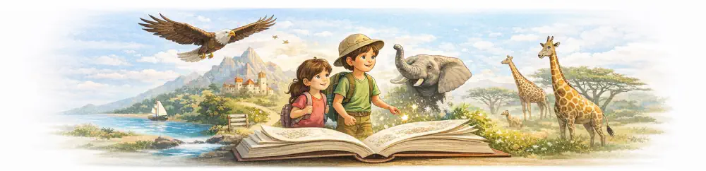 Kinder entdecken Tiere und Wissen aus Büchern