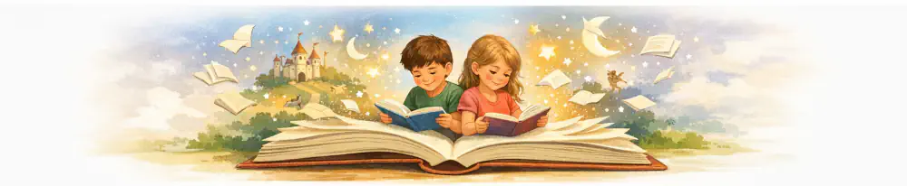 Kinder lesen spannende Kurzgeschichten