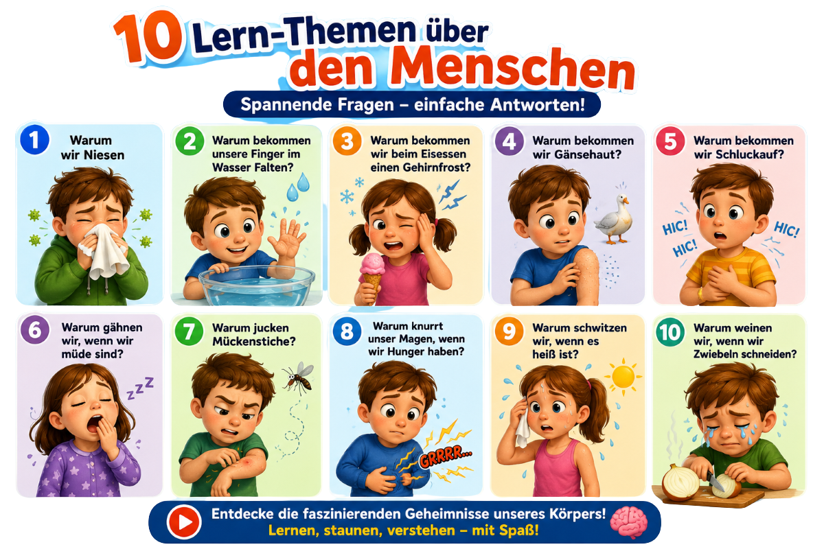 10 spannende Lern-Themen über den Menschen für Kinder